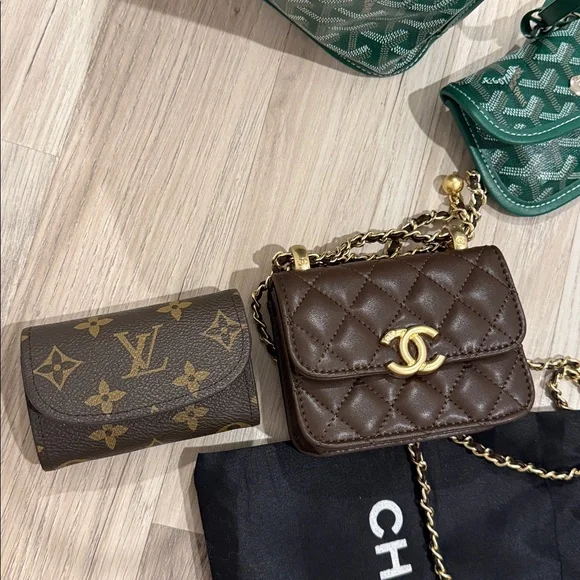 Chanel Dark Brown Quilted Mini Bag with Gold Chain - Picture 13 of 14